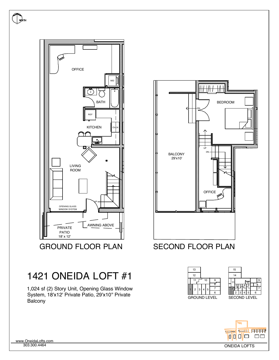 Original floor plan for Oneida Loft 1