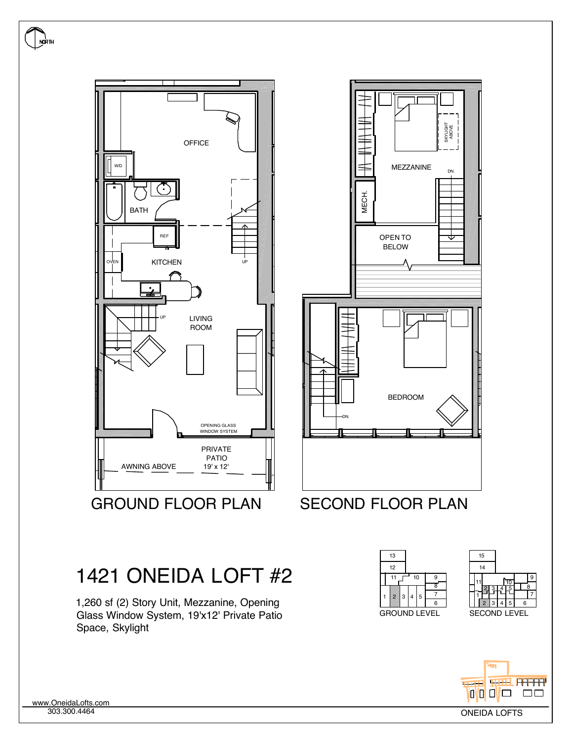 Original floor plan for Oneida Loft 2