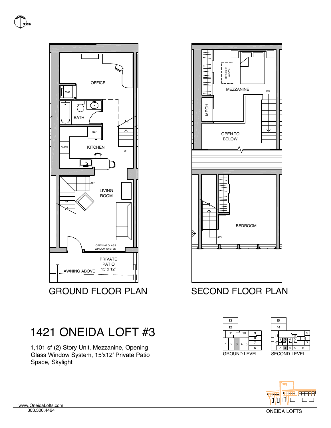 Original floor plan for Oneida Loft 3