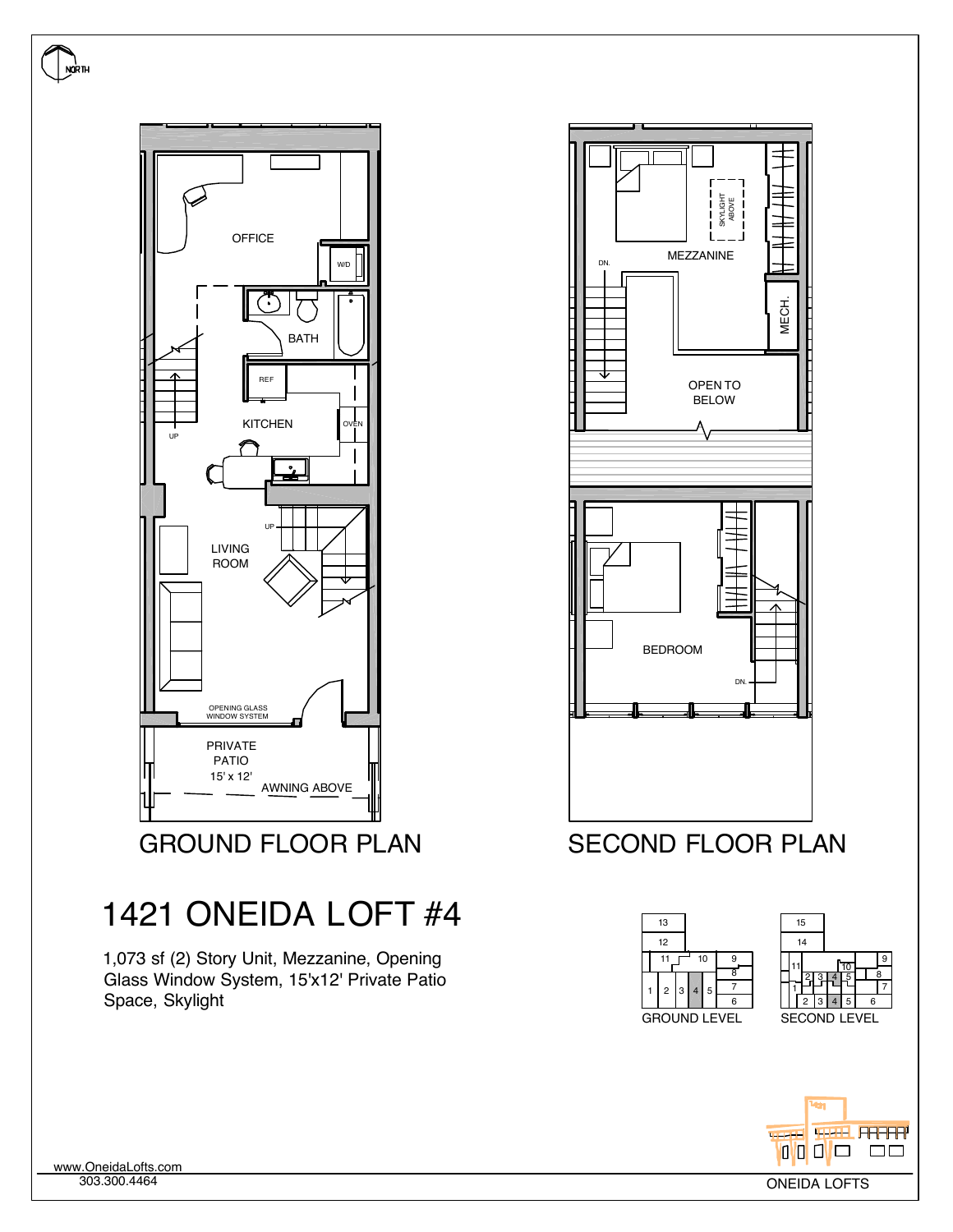 Original floor plan for Oneida Loft 4