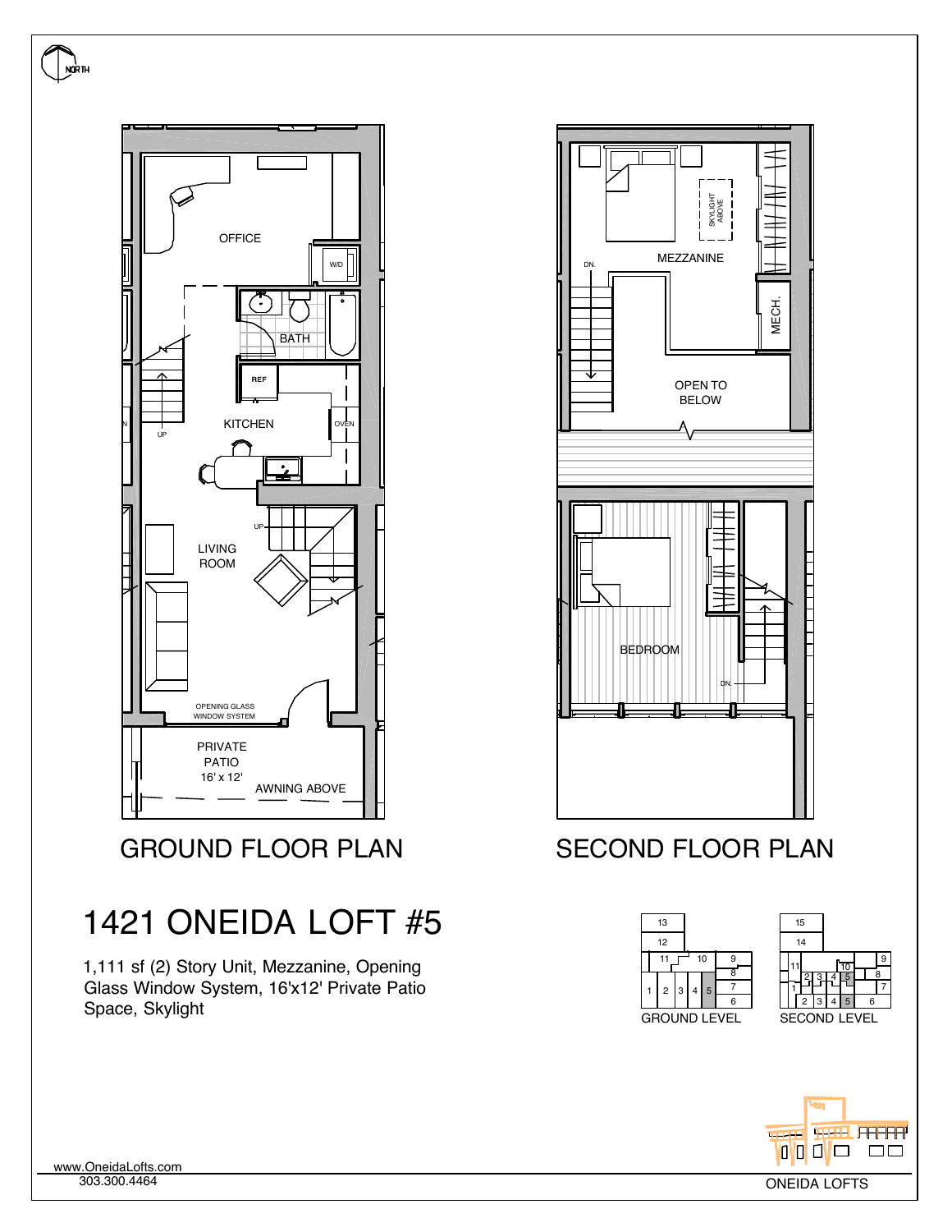 Original floor plan for Oneida Loft 5