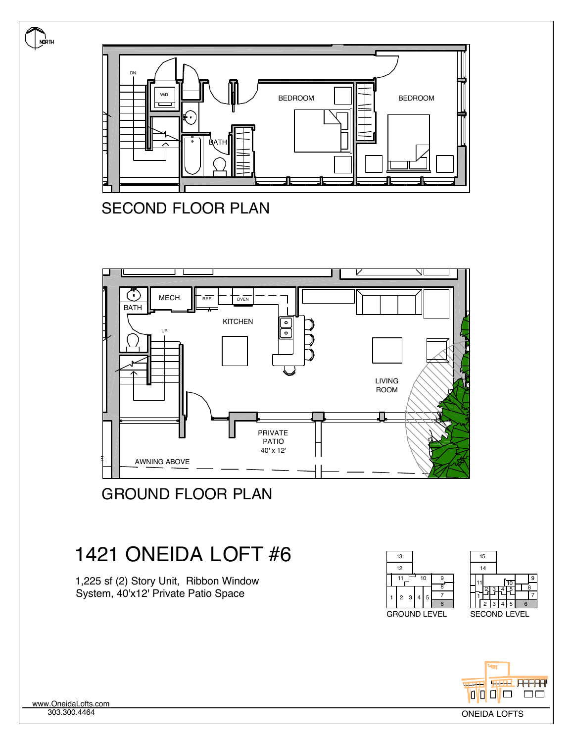 Original floor plan for Oneida Loft 6