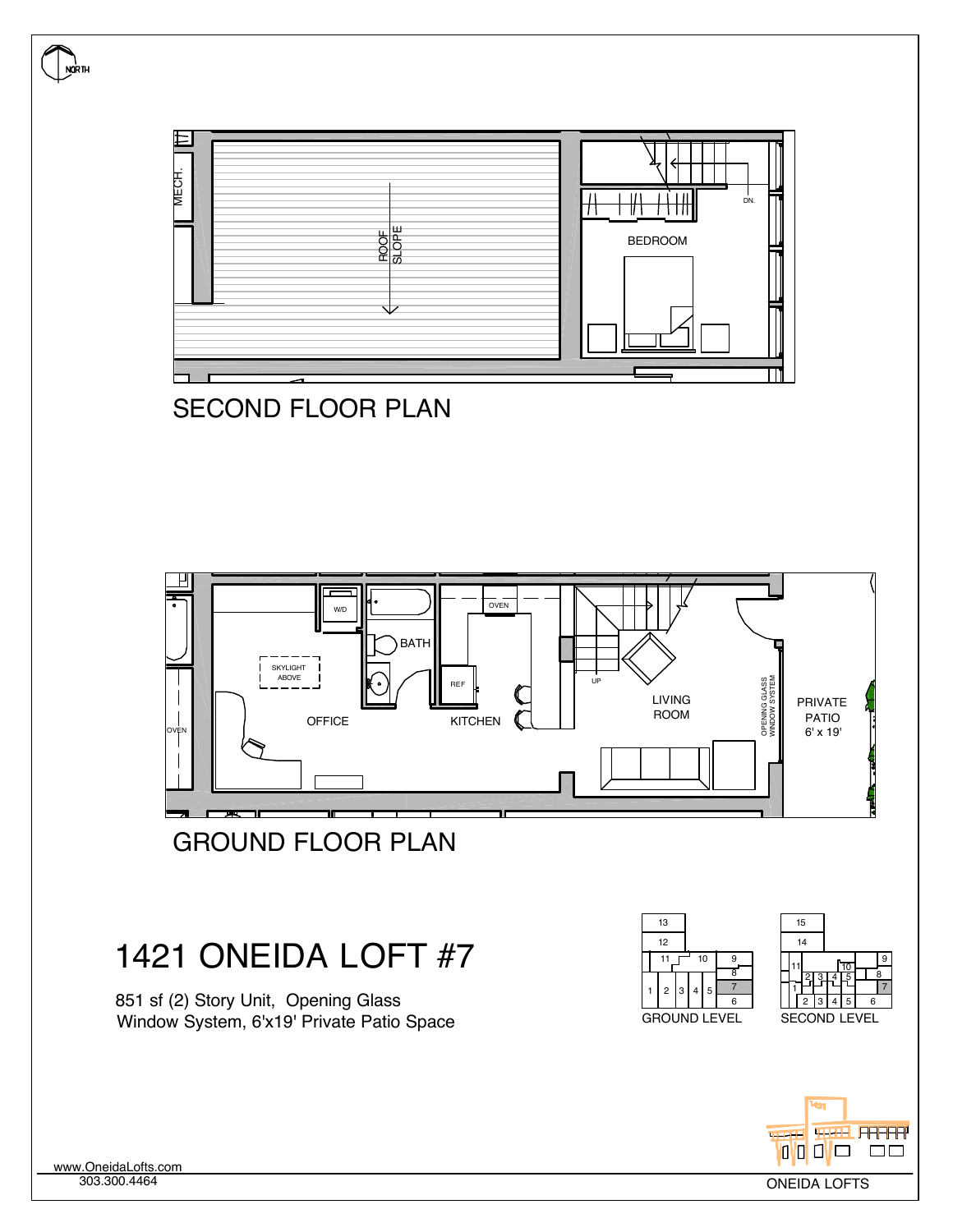 Original floor plan for Oneida Loft 7