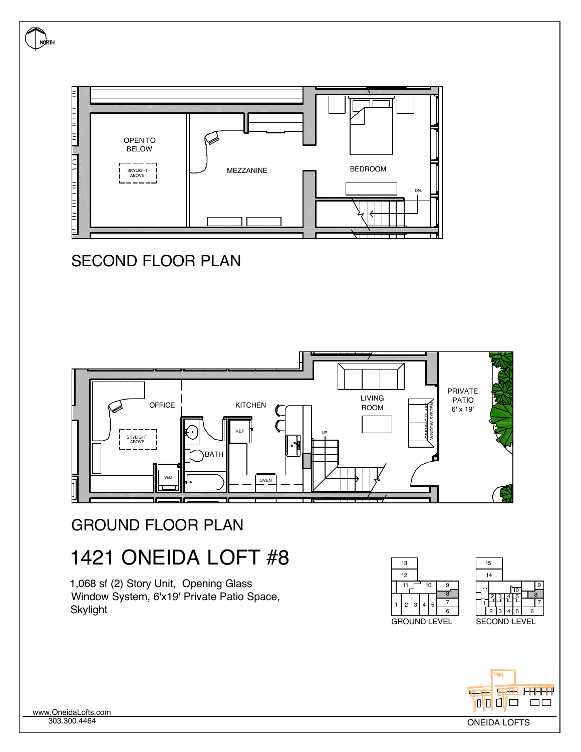Original floor plan for Oneida Loft 8