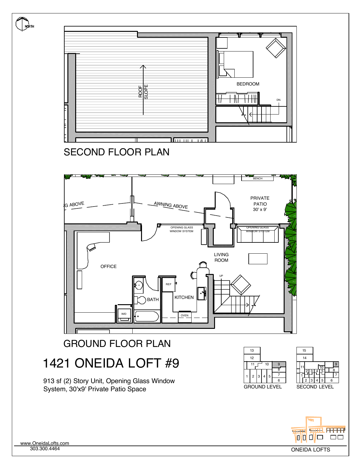 Original floor plan for Oneida Loft 9