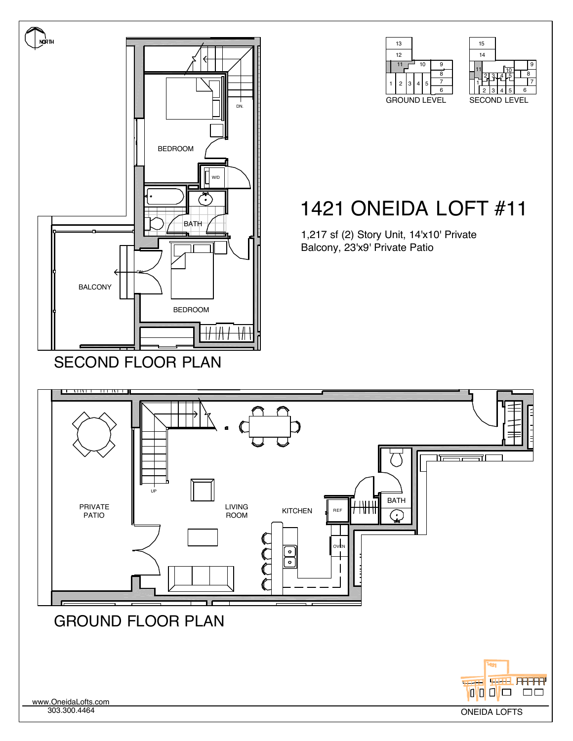 Original floor plan for Oneida Loft 11