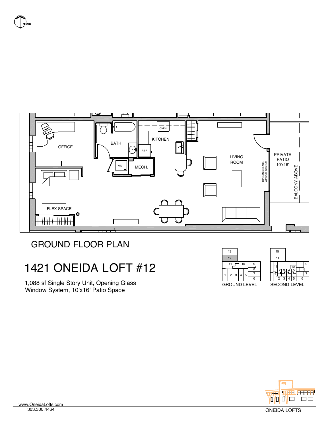 Original floor plan for Oneida Loft 12