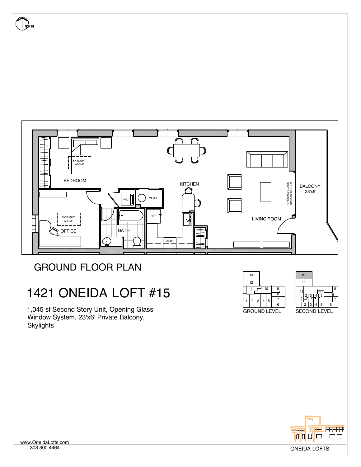 Original floor plan for Oneida Loft 15